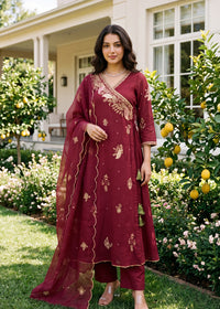 Royal Wine Embroidered Suit