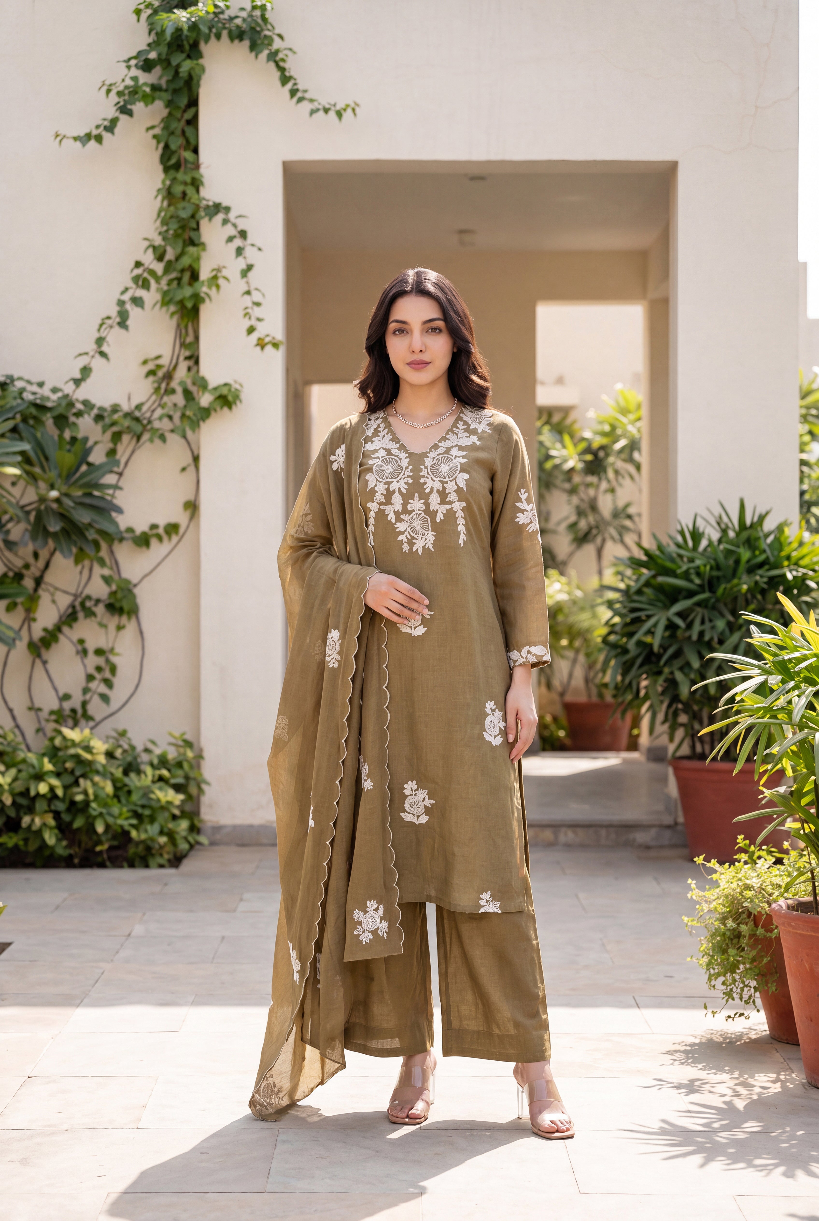 Hazel Bloom Embroidered Set