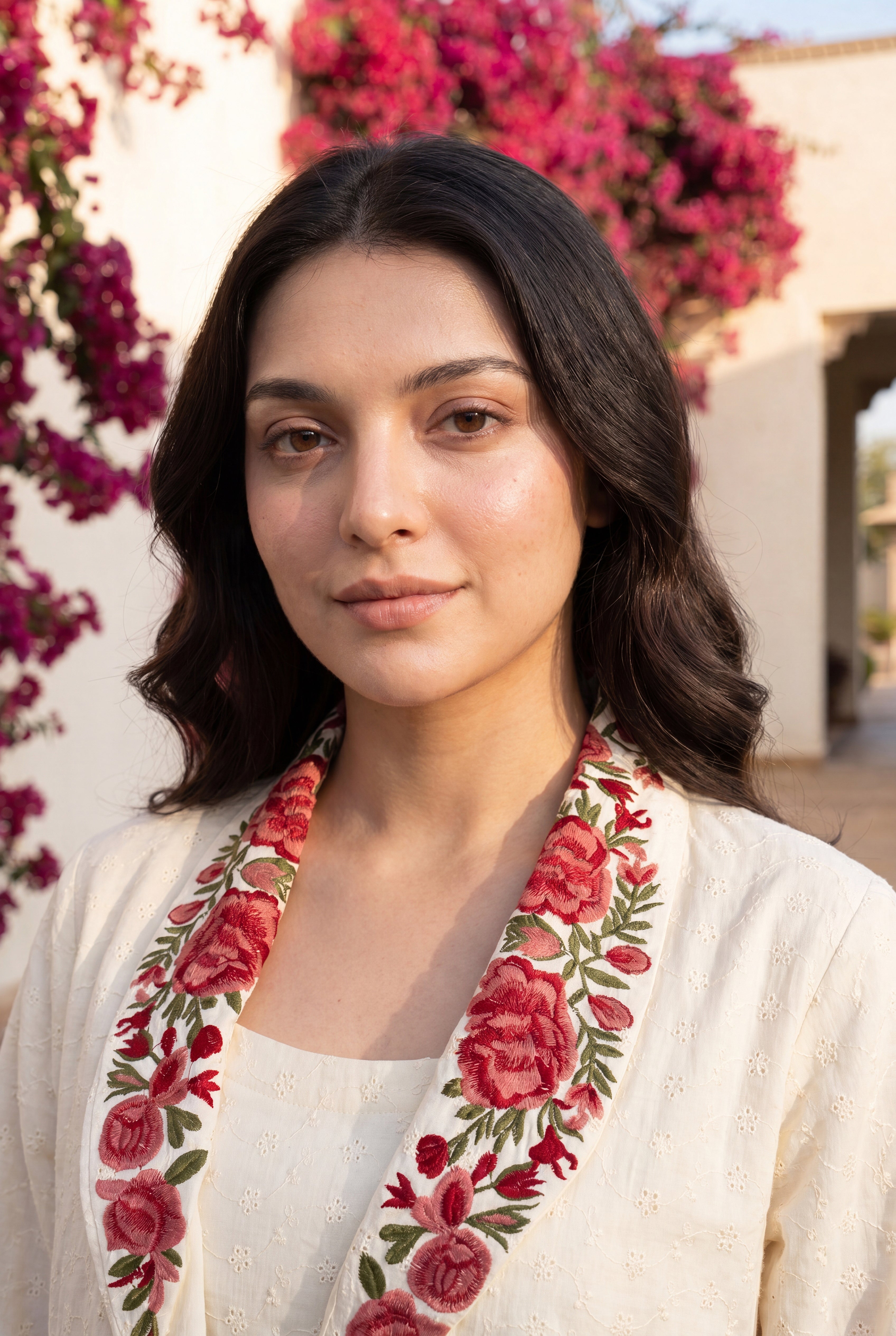 Ivory Rose Embroidered Set