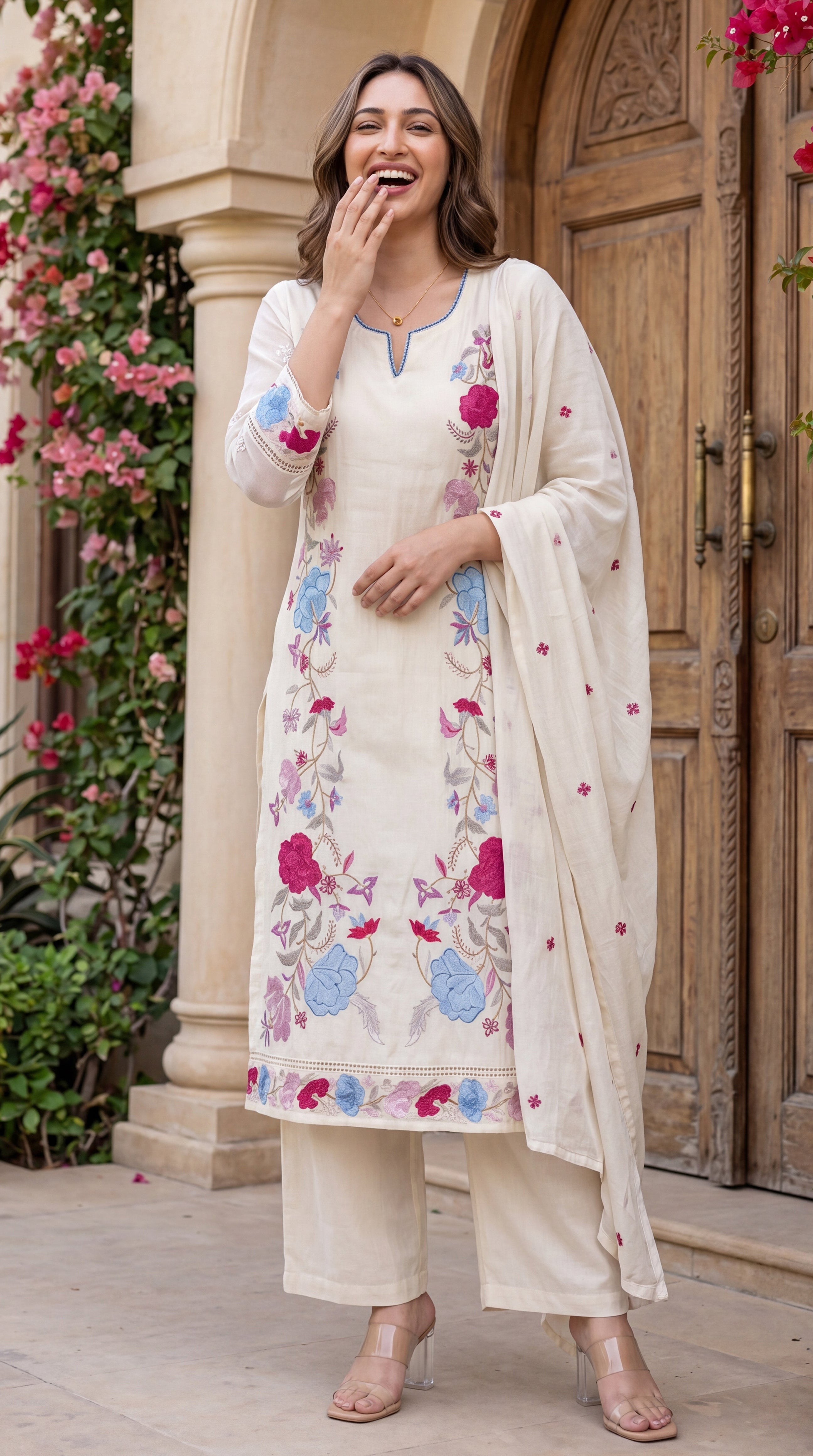 Ivory Bloom Kurta Set