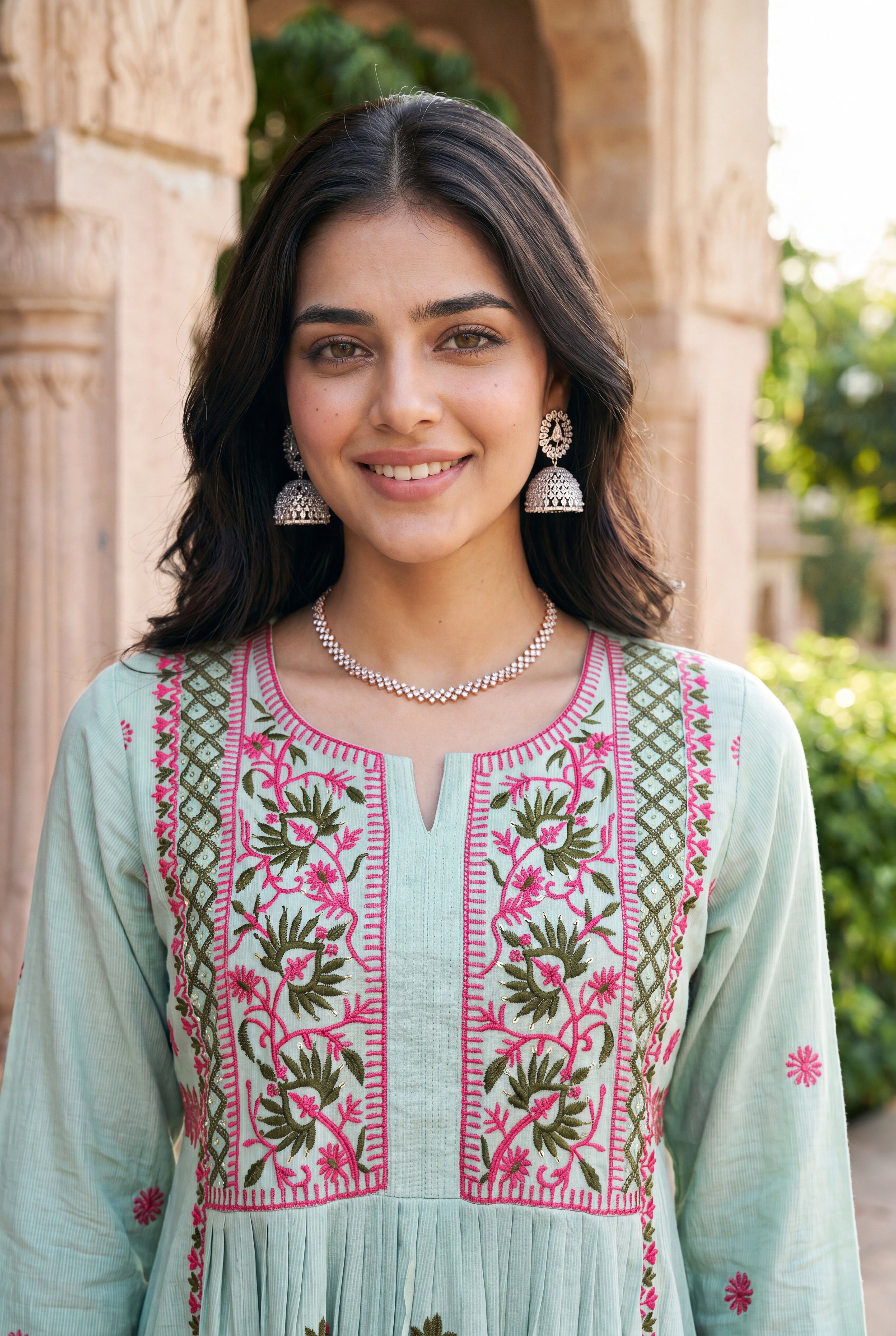 Mint Embroidered Suit Set