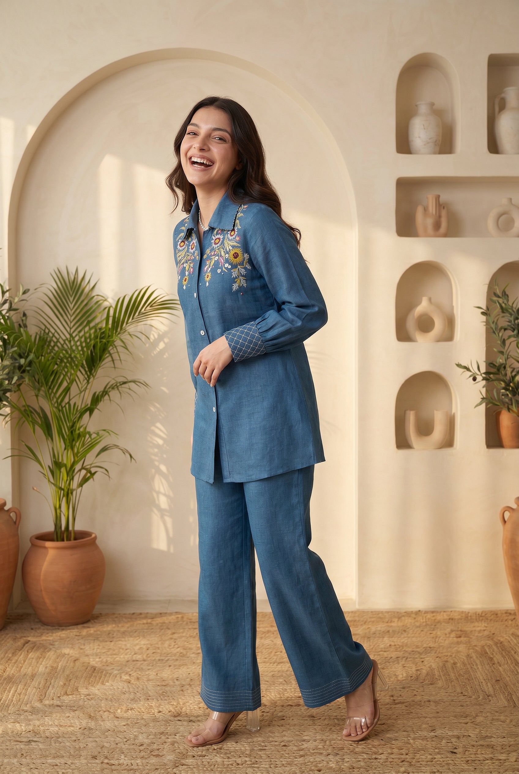 Denim Bloom Co-Ord Set