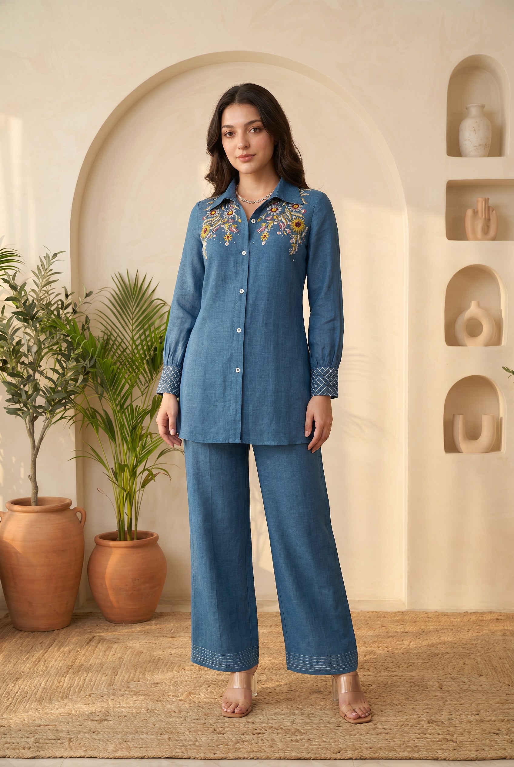 Denim Bloom Co-Ord Set