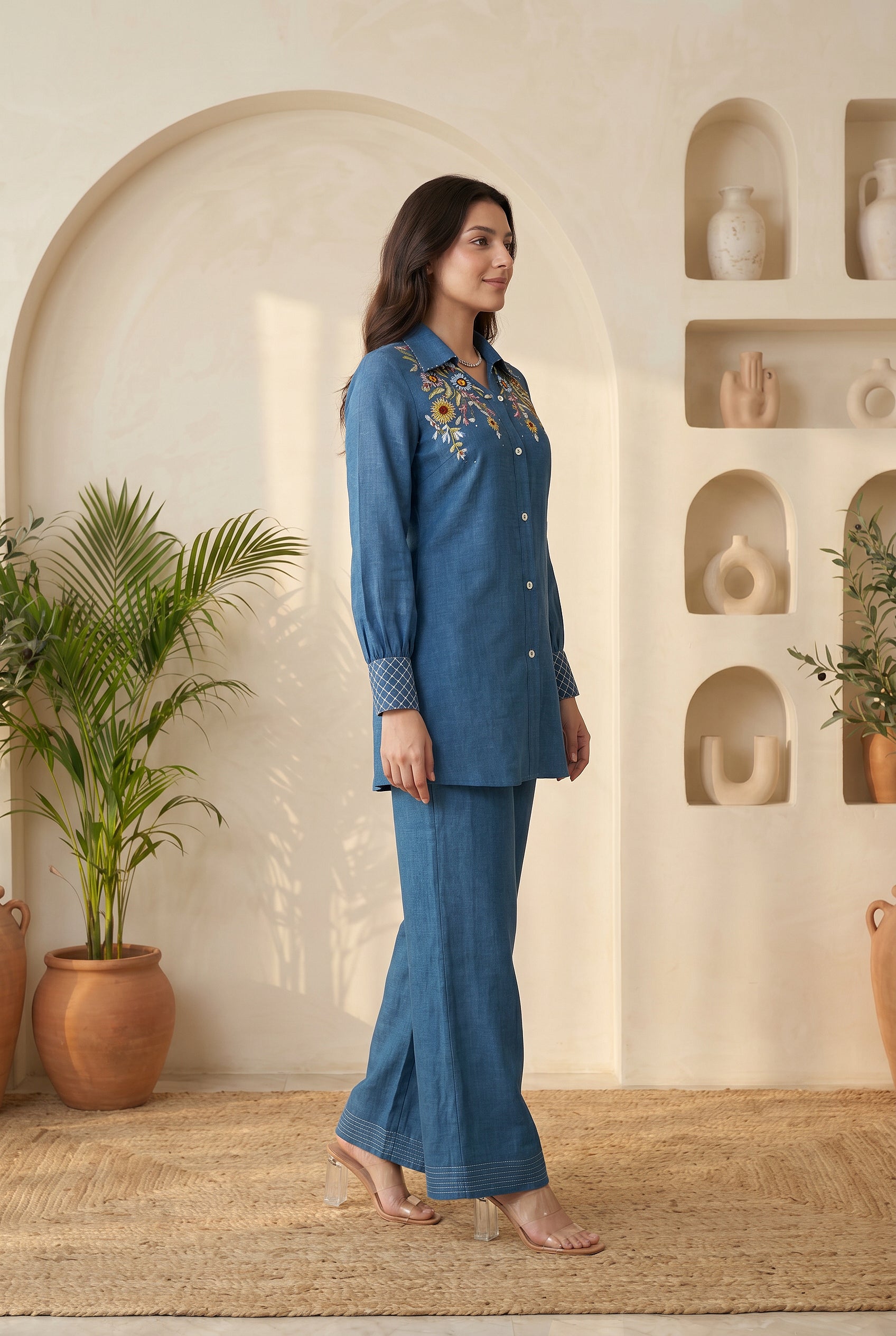 Denim Bloom Co-Ord Set