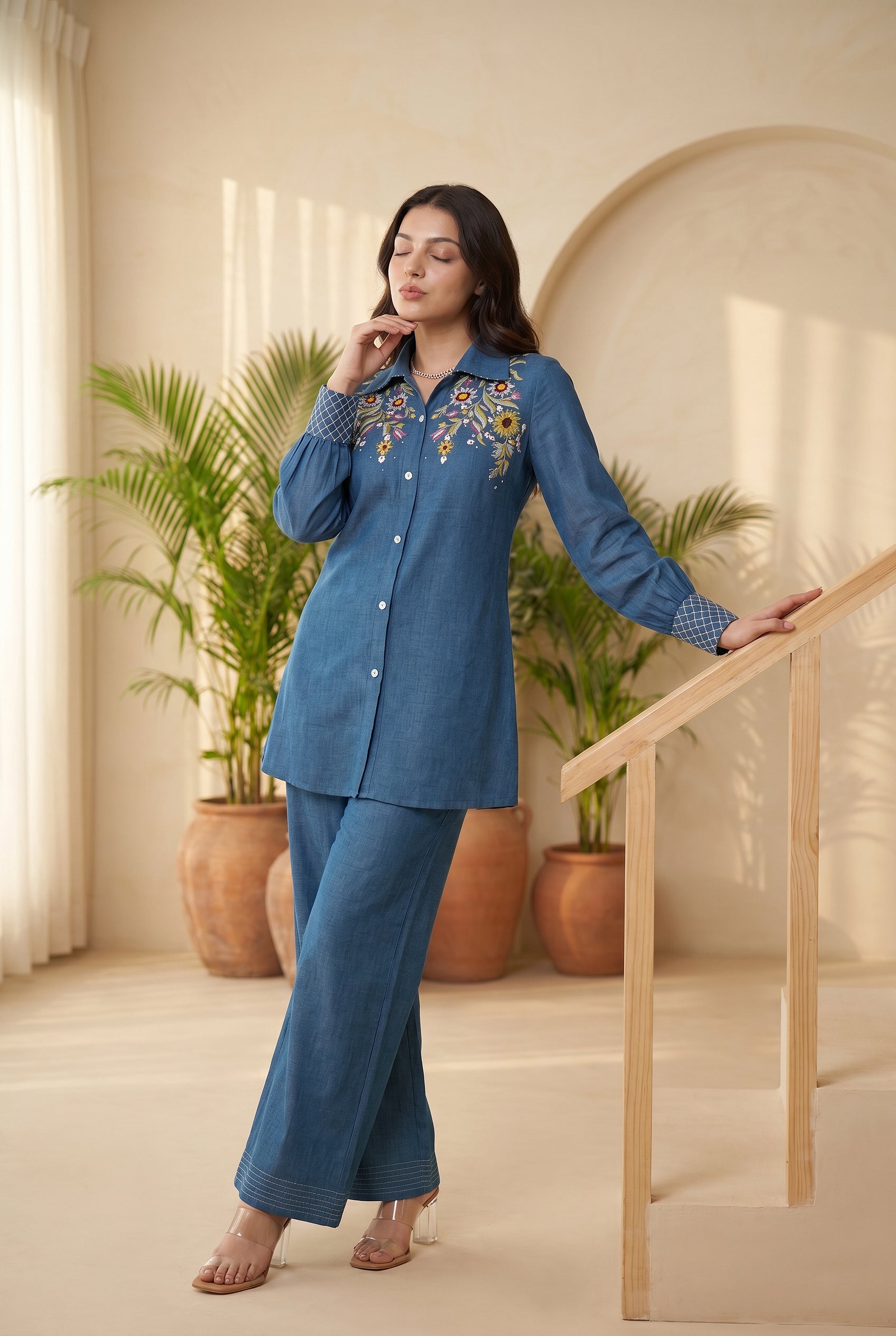 Denim Bloom Co-Ord Set
