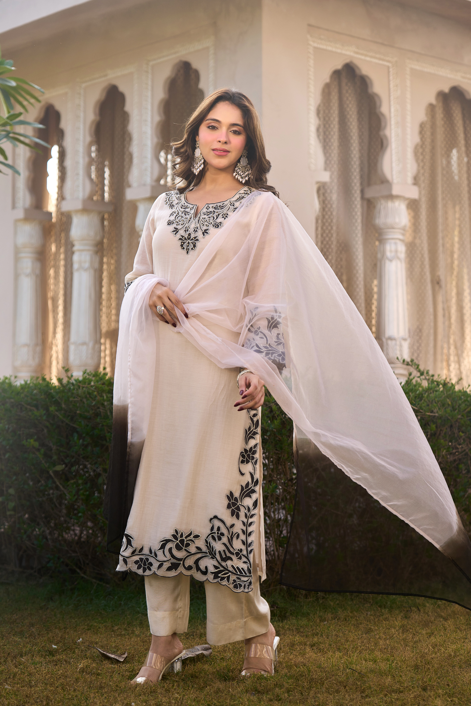 Ivory Shadow Ensemble Suit Set