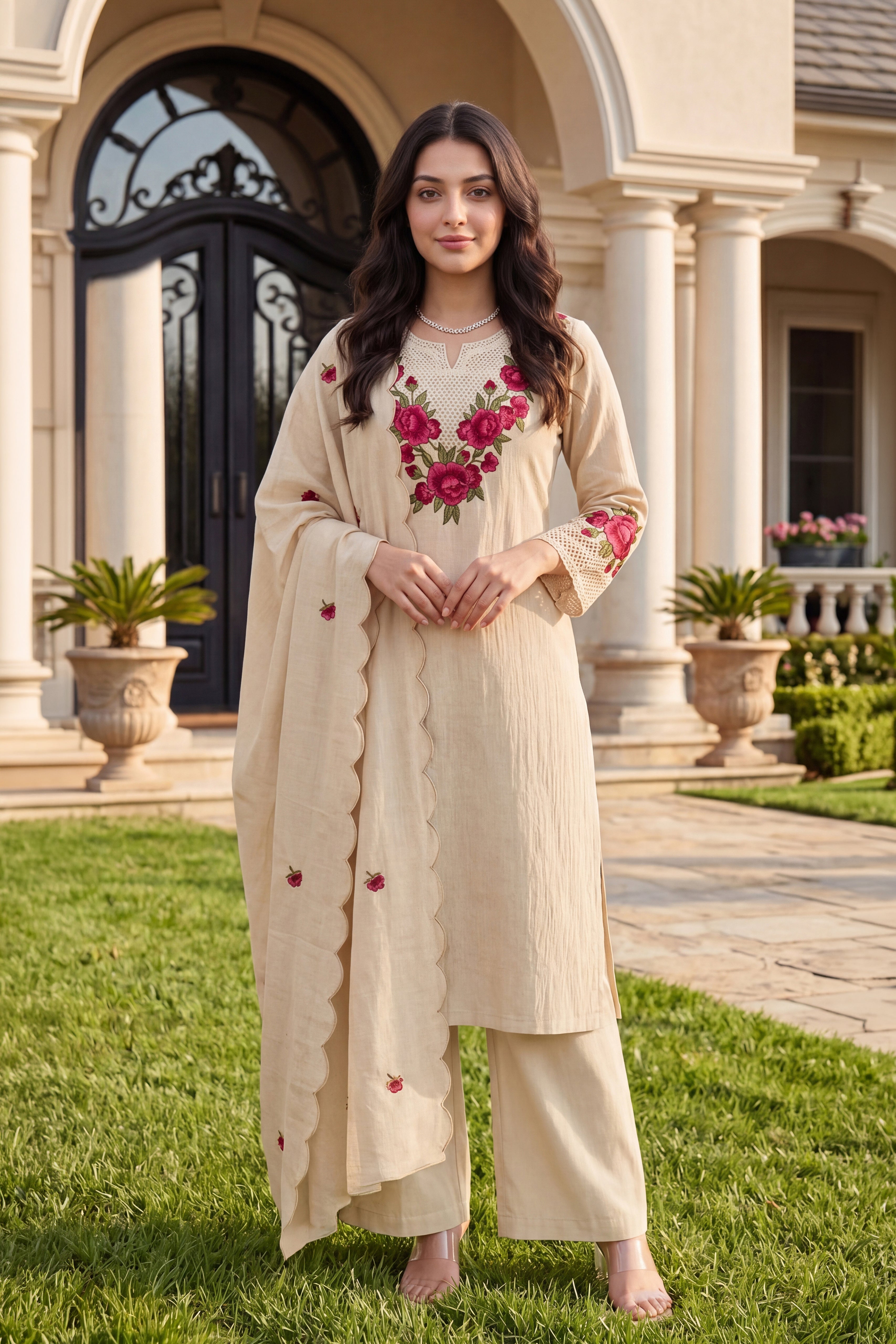 Ivory Petal Suit Set