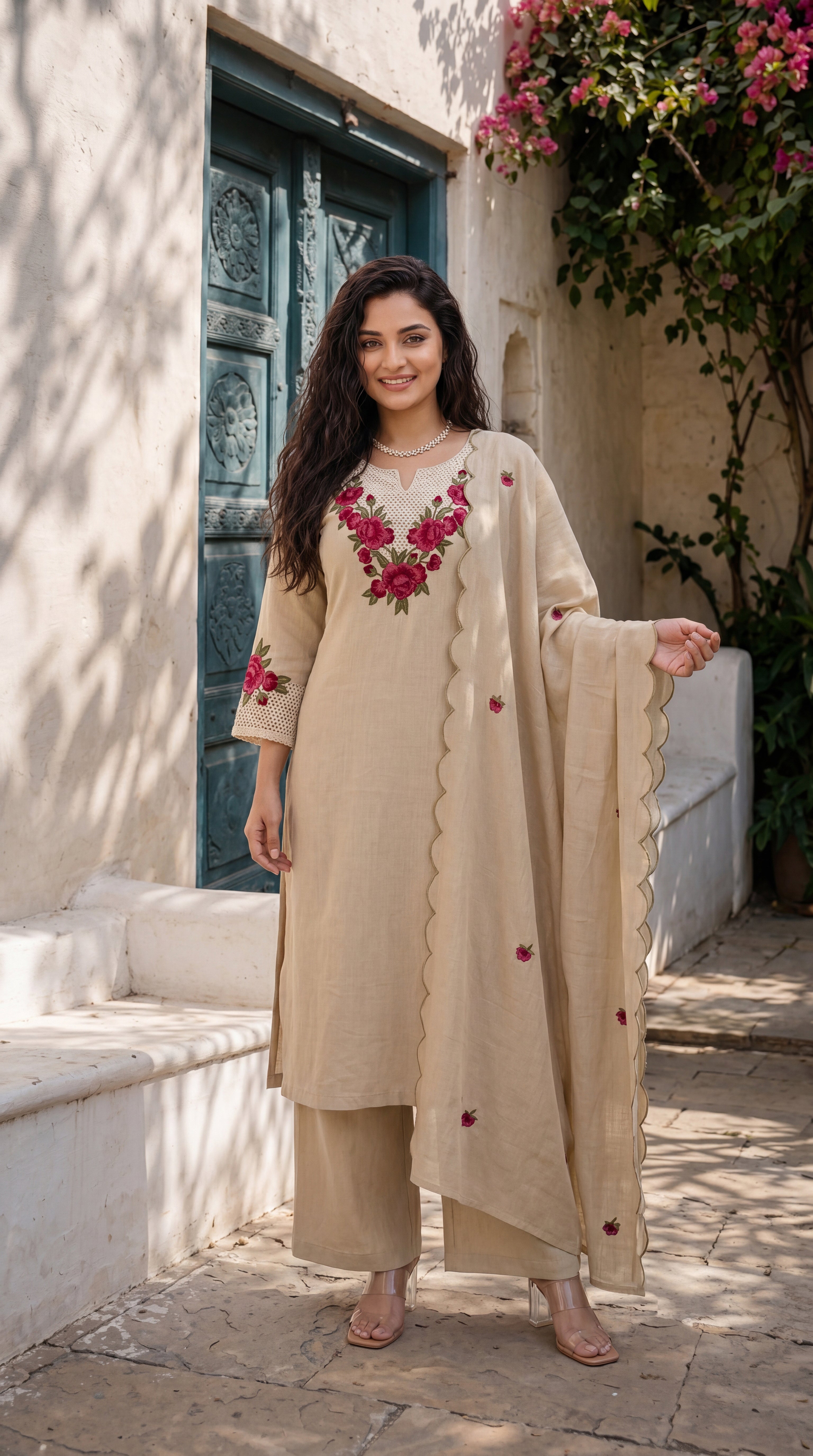 Ivory Petal Suit Set