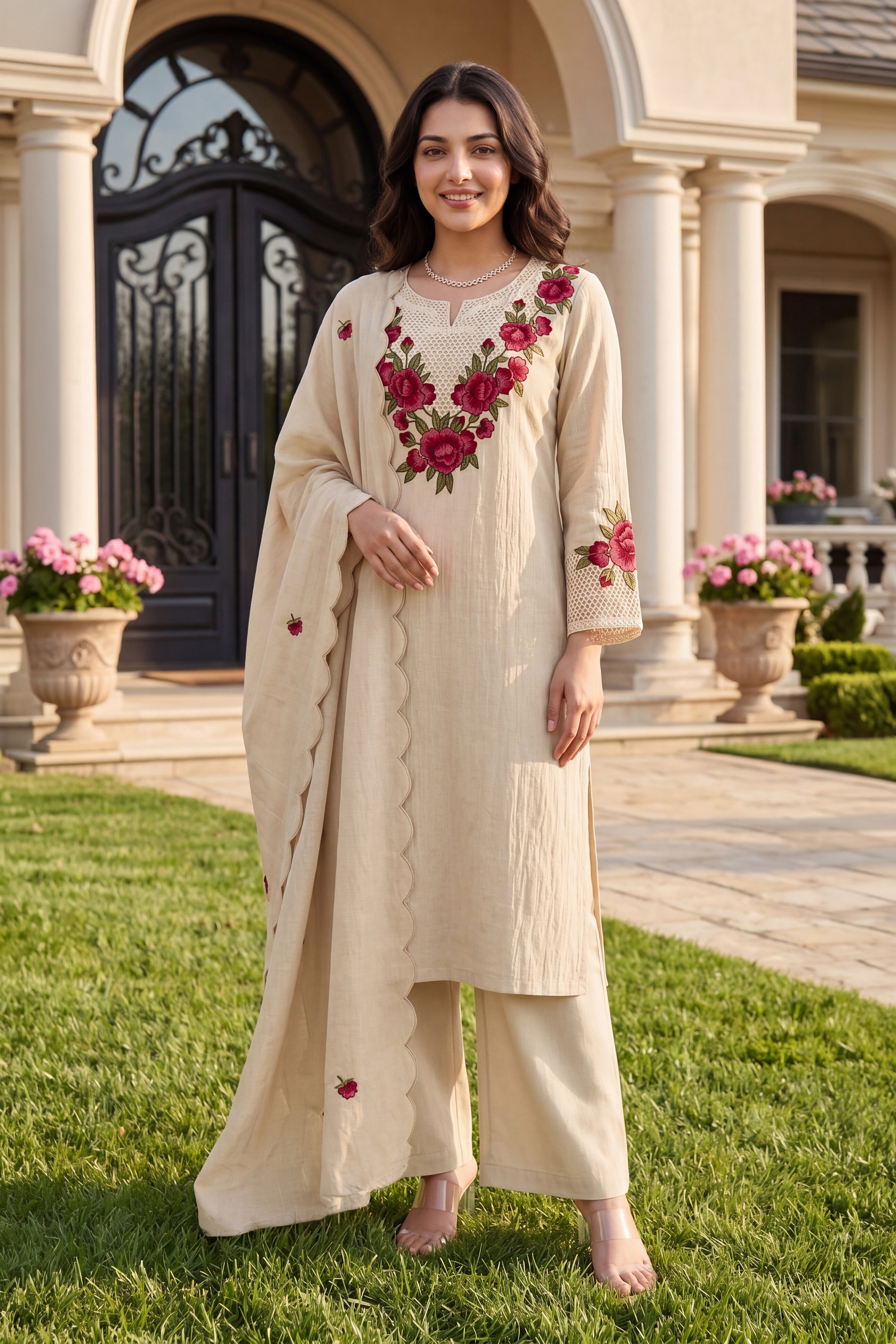 Ivory Petal Suit Set
