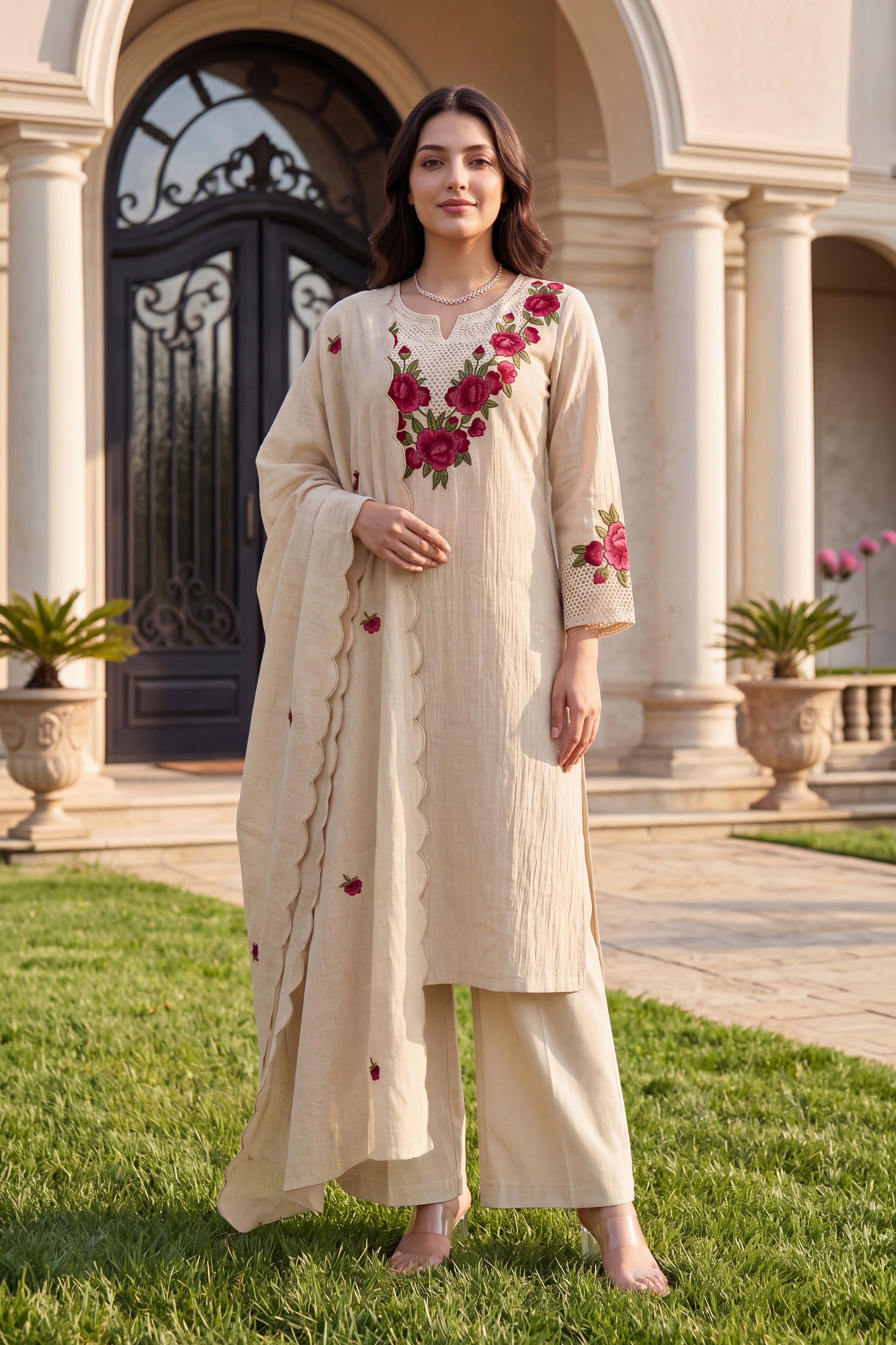 Ivory Petal Suit Set