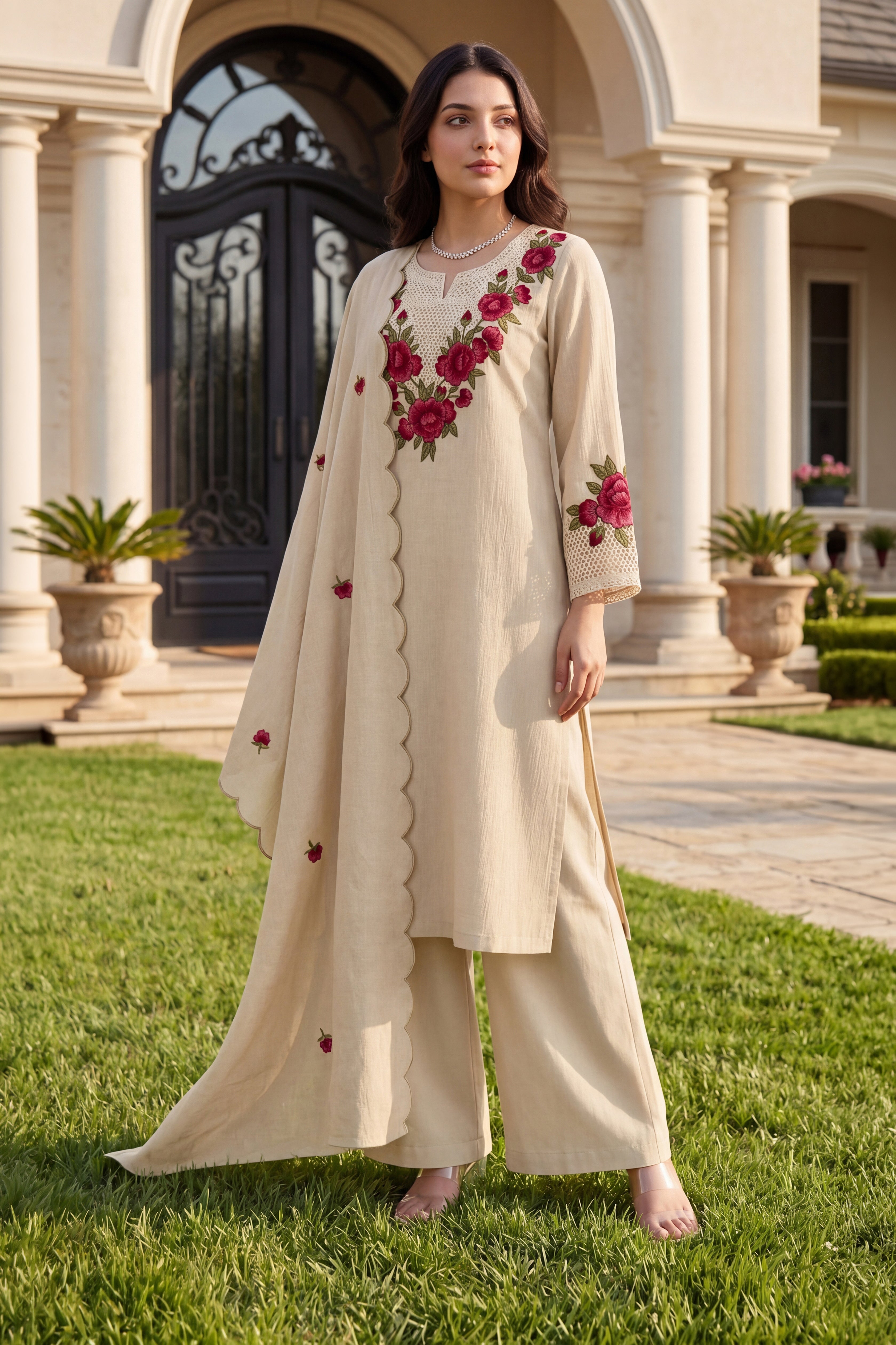 Ivory Petal Suit Set