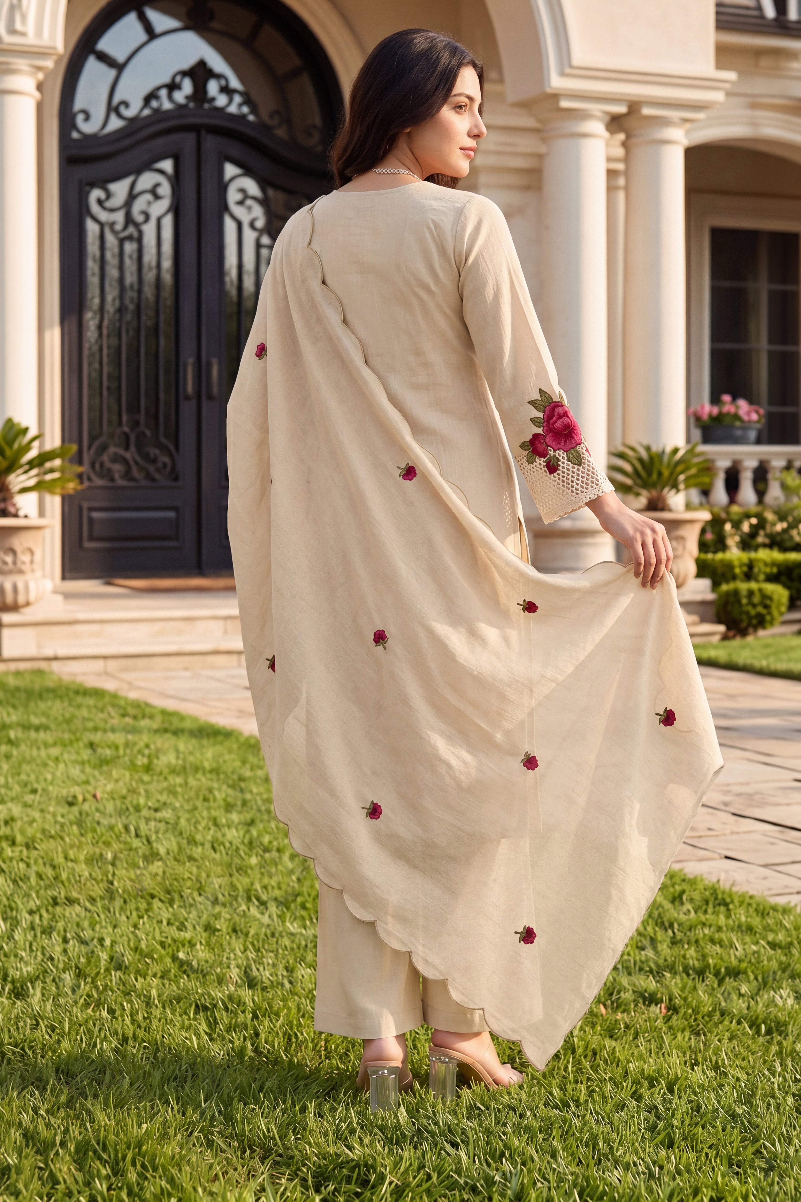 Ivory Petal Suit Set