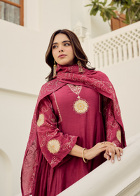 Blush Bloom Chanderi Kurta Set