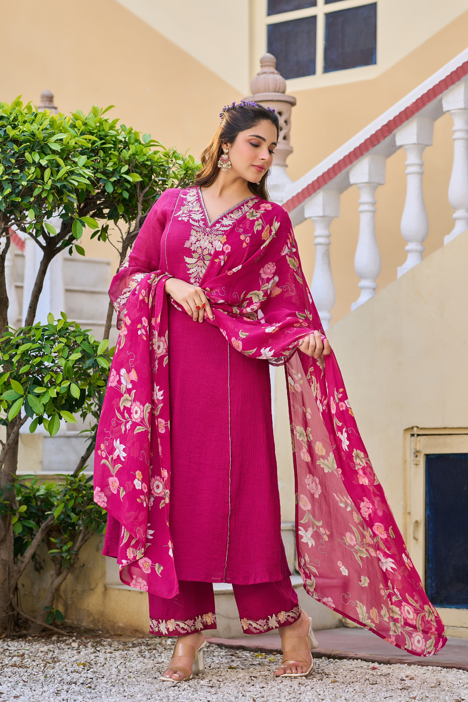 Rose Radiance Ensemble Suit Set