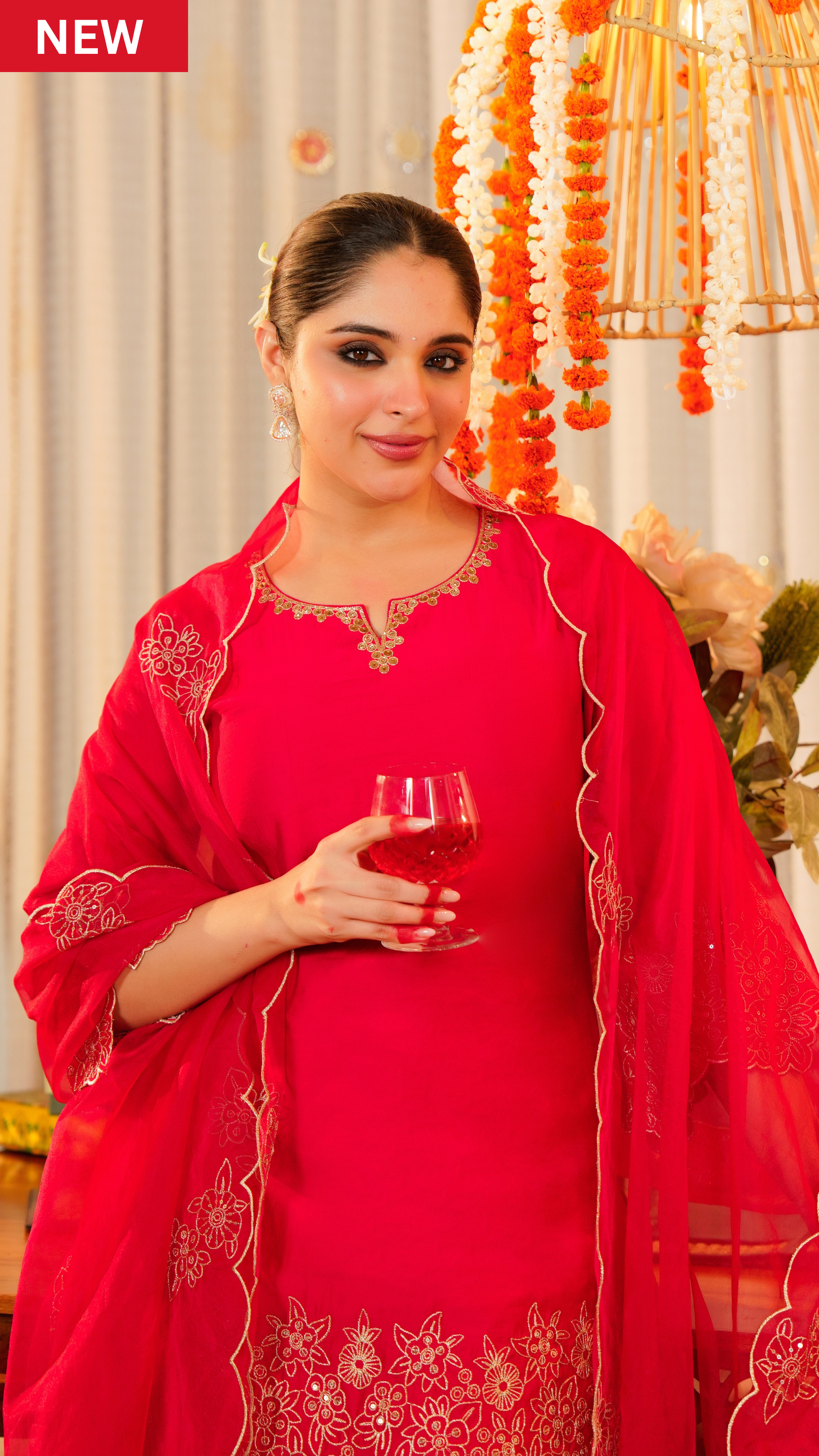 Rose Radiance Silk Suit Set