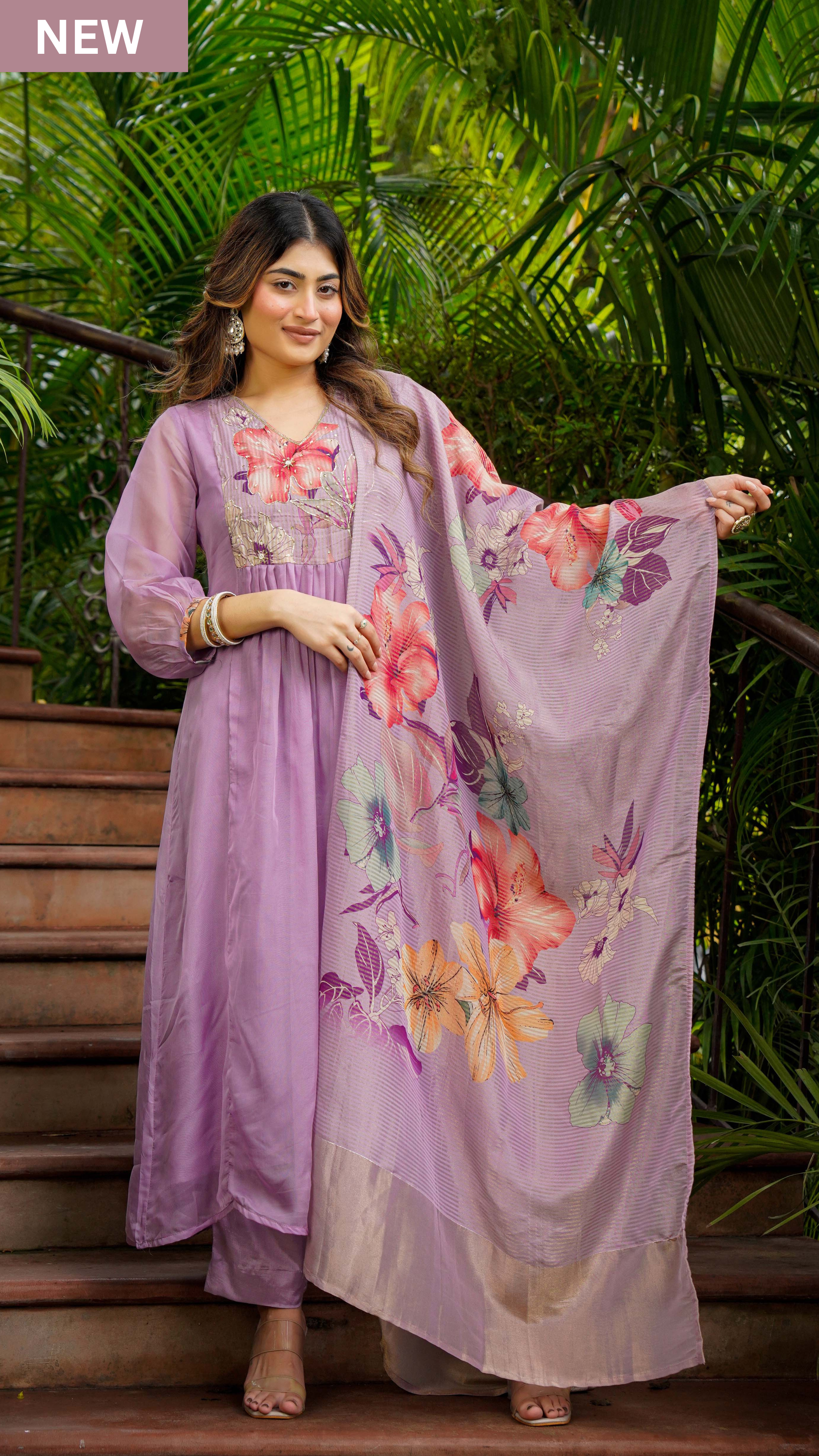 Lilac Mist Organza Suit Set