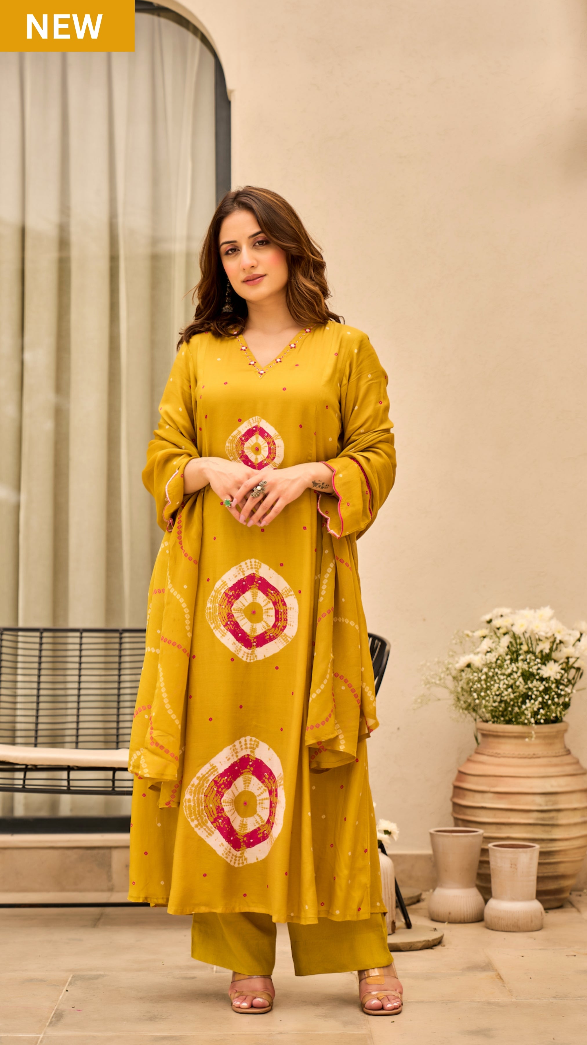 Sunlit Mustard Muslin Suit Set