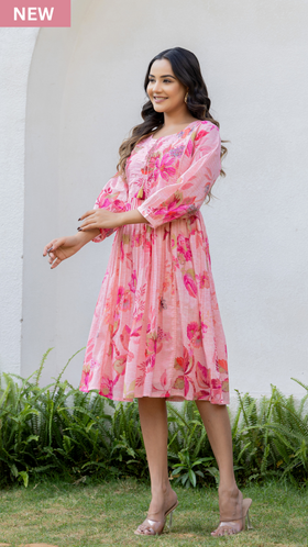 Floral Blush Cotton Dress