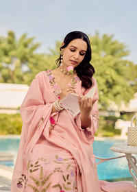 Dusty Rose Glow Chanderi Suit Set