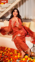 Terracotta Bloom Tissue Suit Set