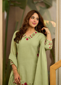 Sage Embroidered Suit Set