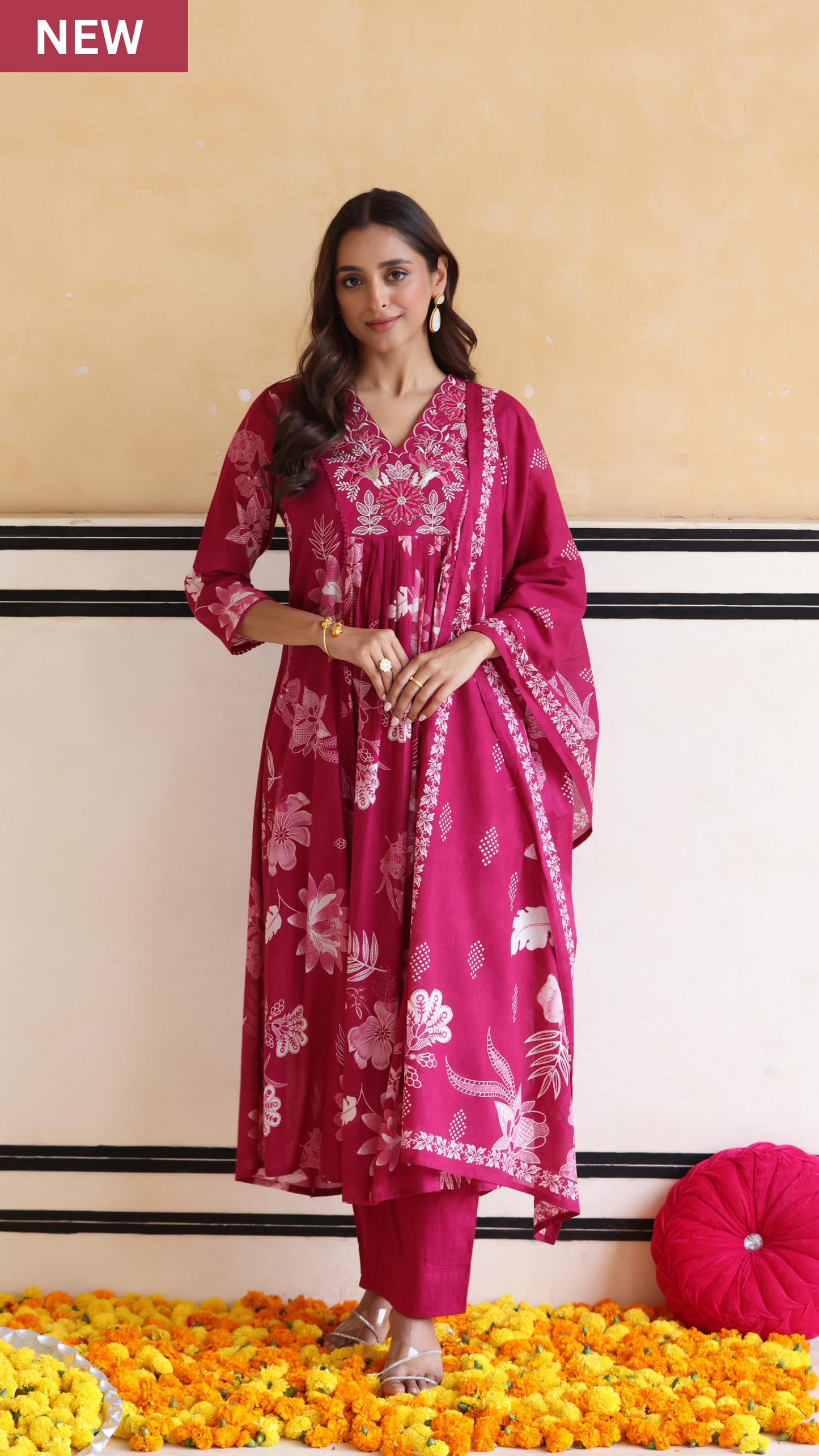 Blossom Berry Flared Suit Set