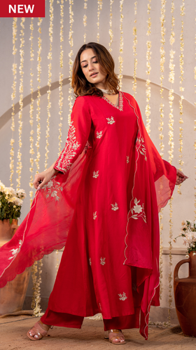 Scarlet Grace Silk Suit Set