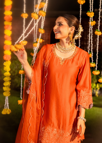 Amber Aura Satoori Silk Suit
