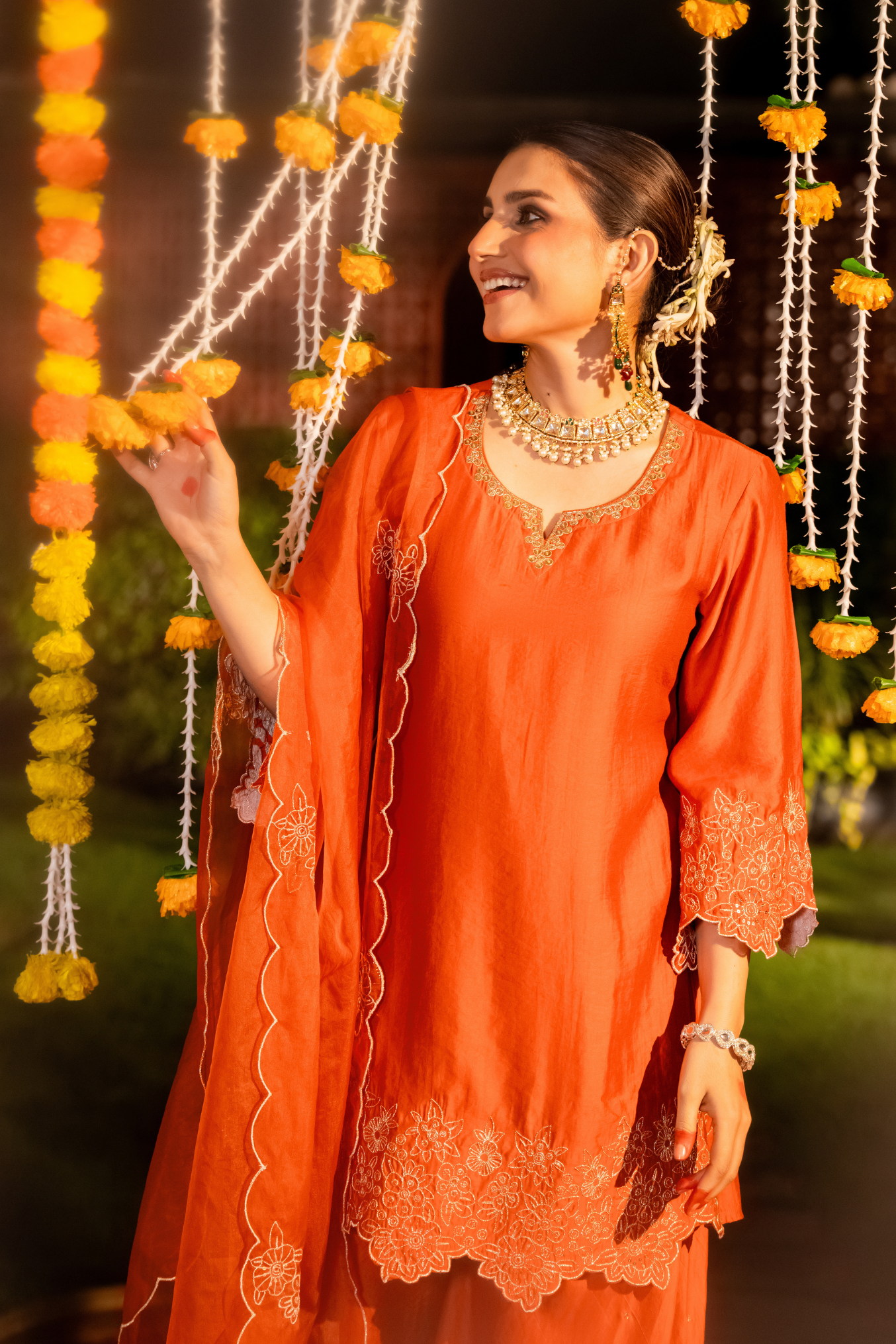 Amber Aura Satoori Silk Suit