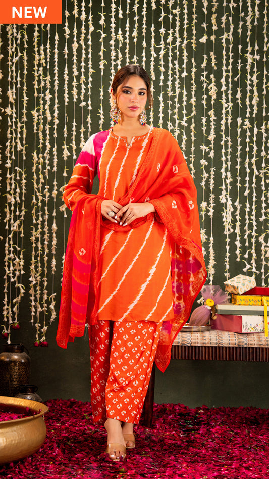 Saffron Rust Suit Set