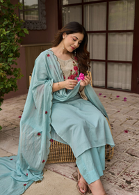 Powder Blue Bloom Suit Set