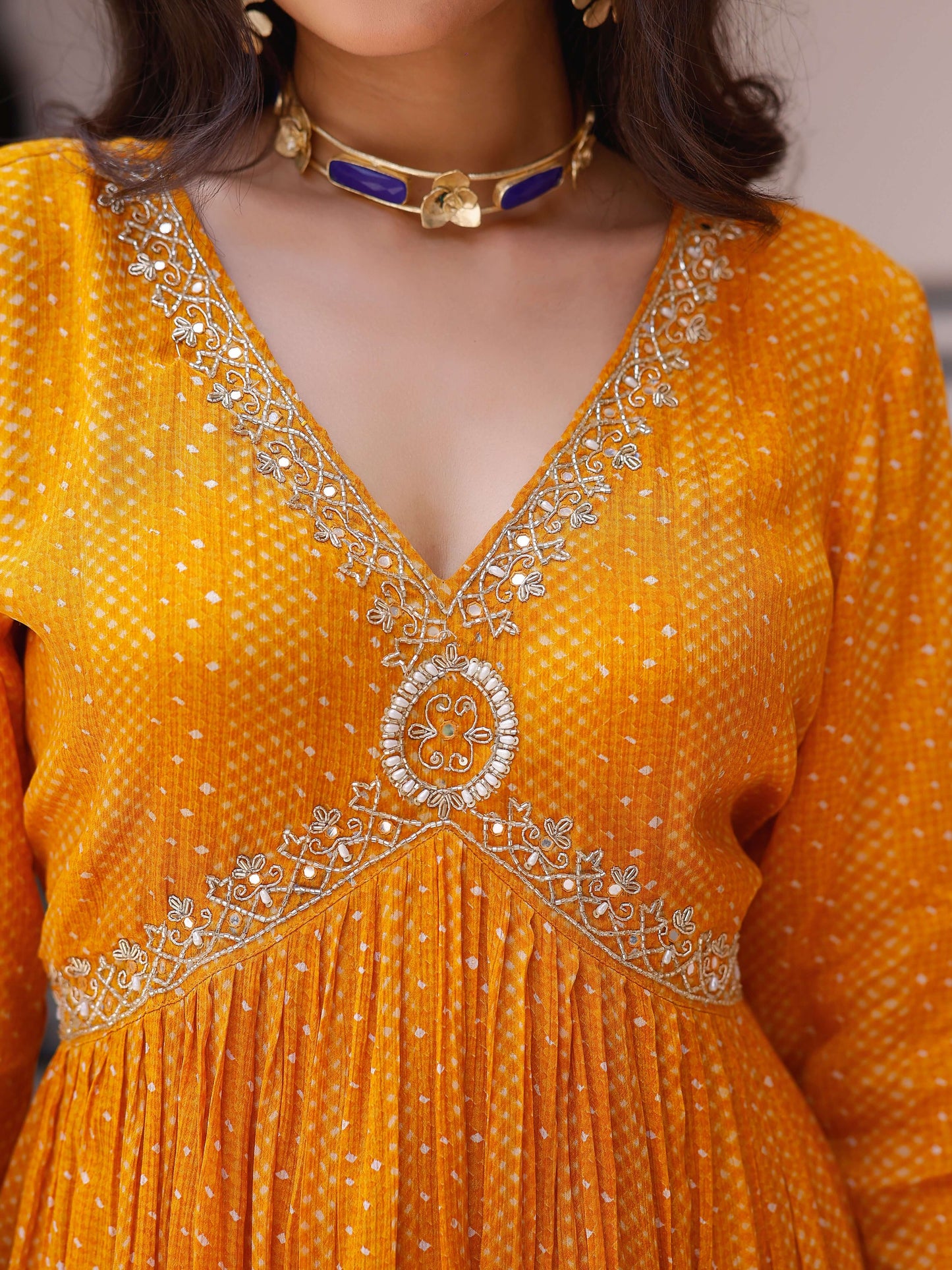 Yellow Anarkali Set