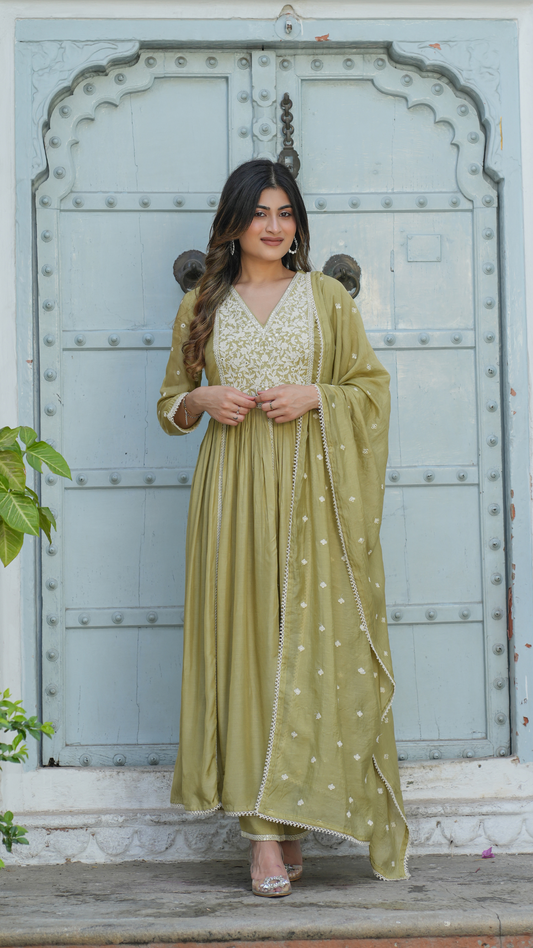 Gul Sage Green Anarkali Set