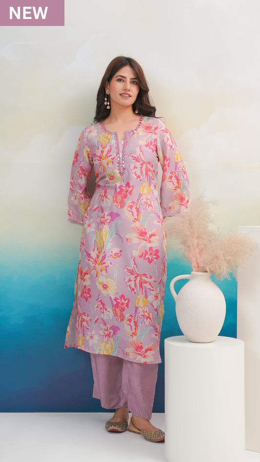Iris Purple Kurta Set