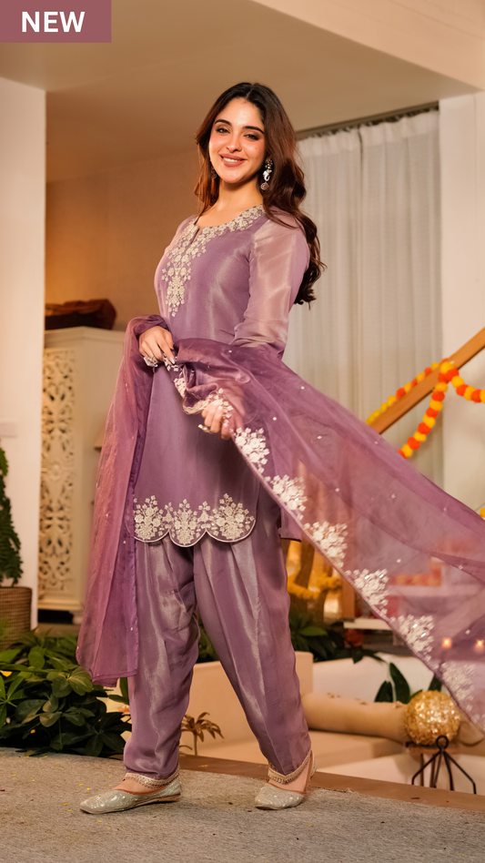 Lavender Bloom Tissue Suit Set