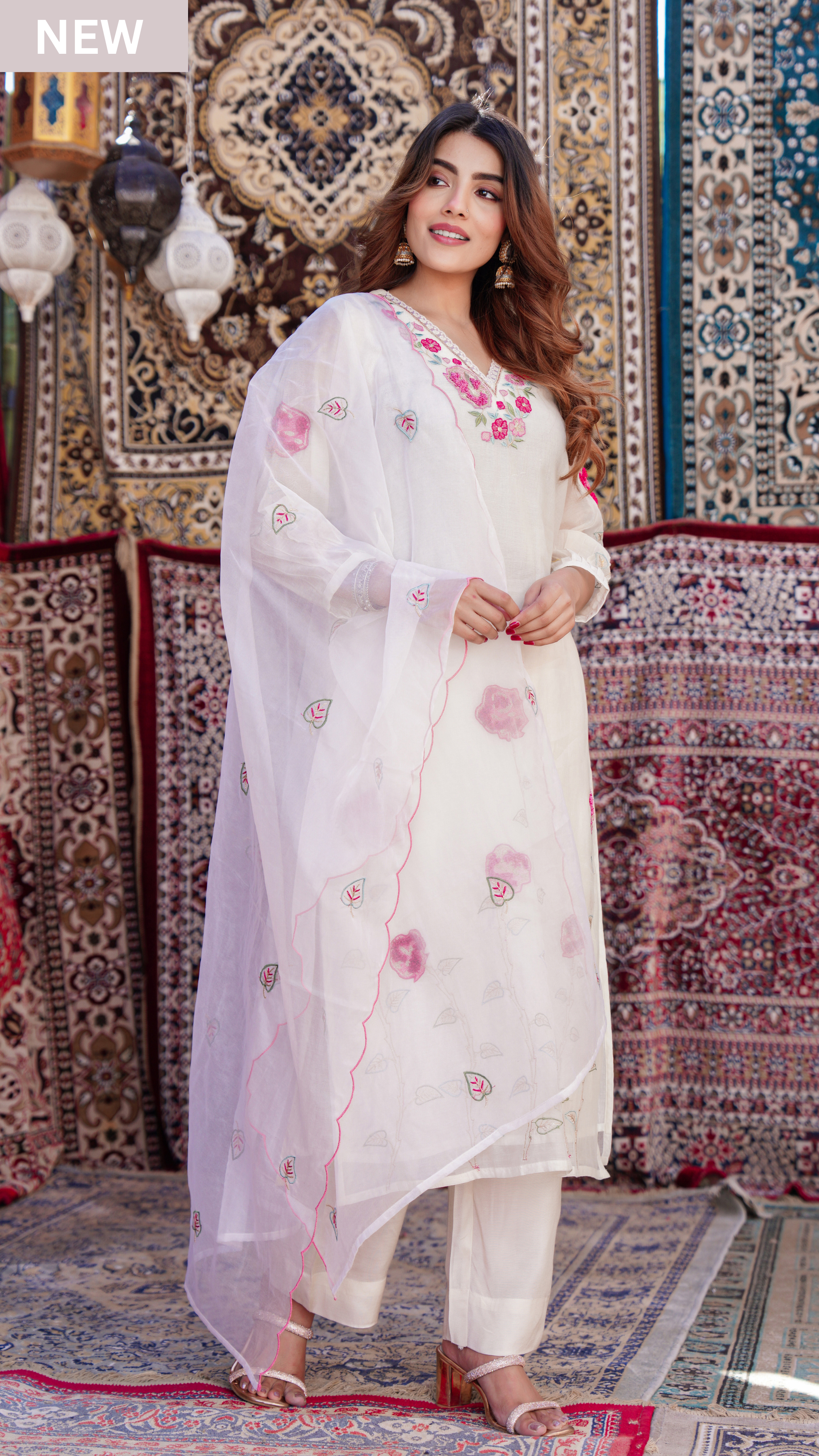 Pearl Charm Chanderi Suit Set