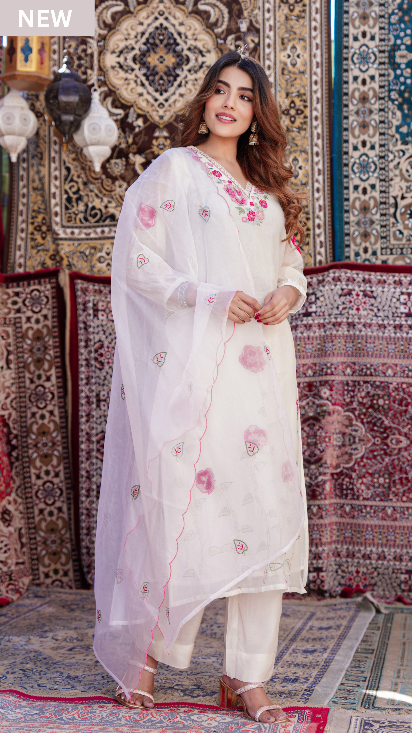 Pearl Charm Chanderi Suit Set
