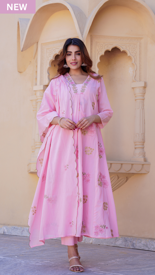 Petal Pink Cotton Suit Set