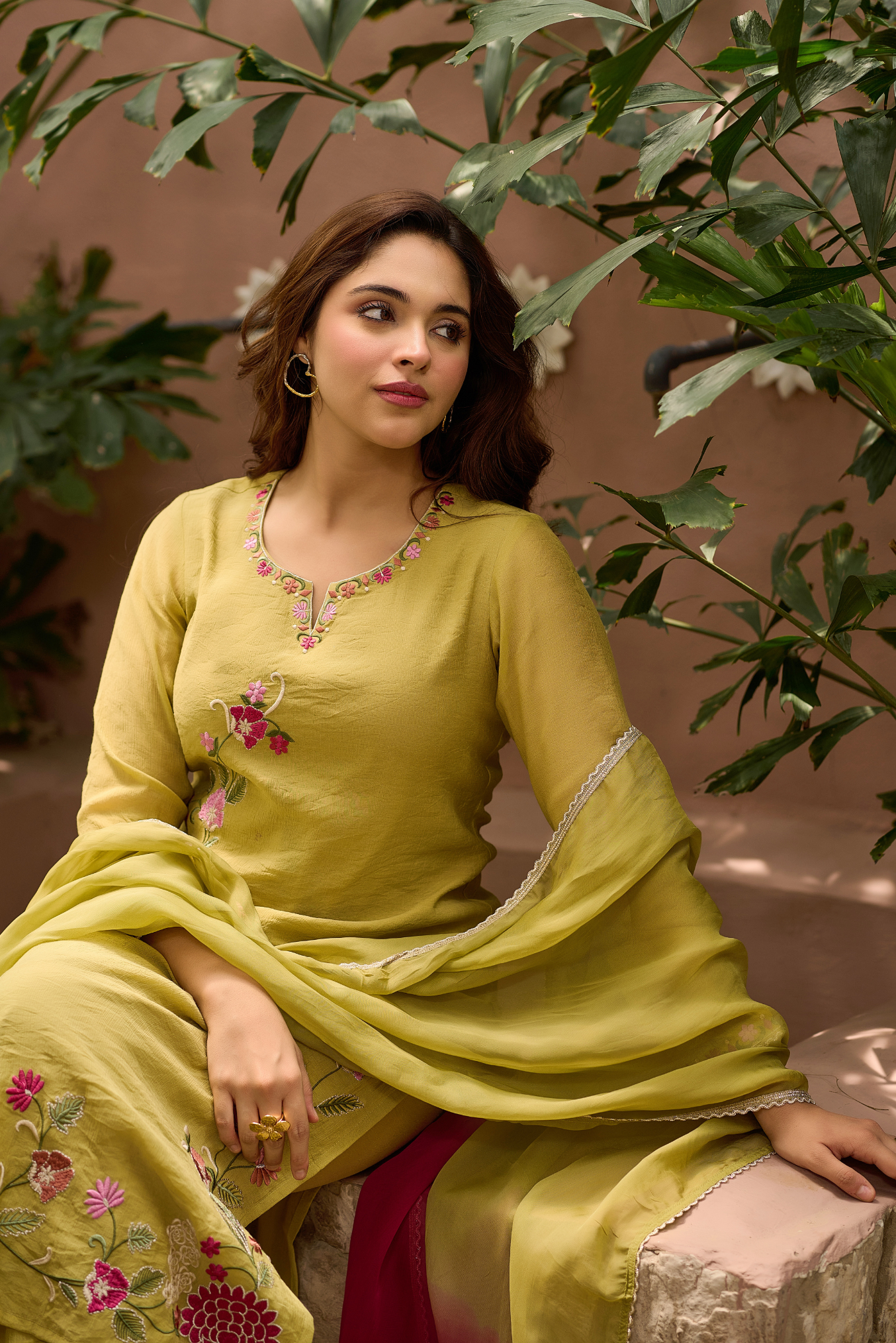 Olive Blossom Suit Set