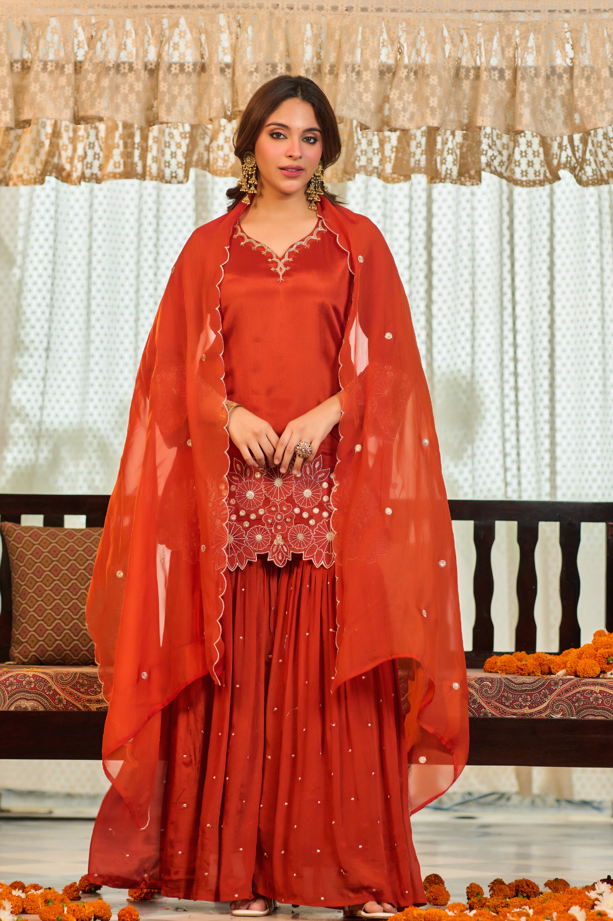 Rust Heritage Kurta Set