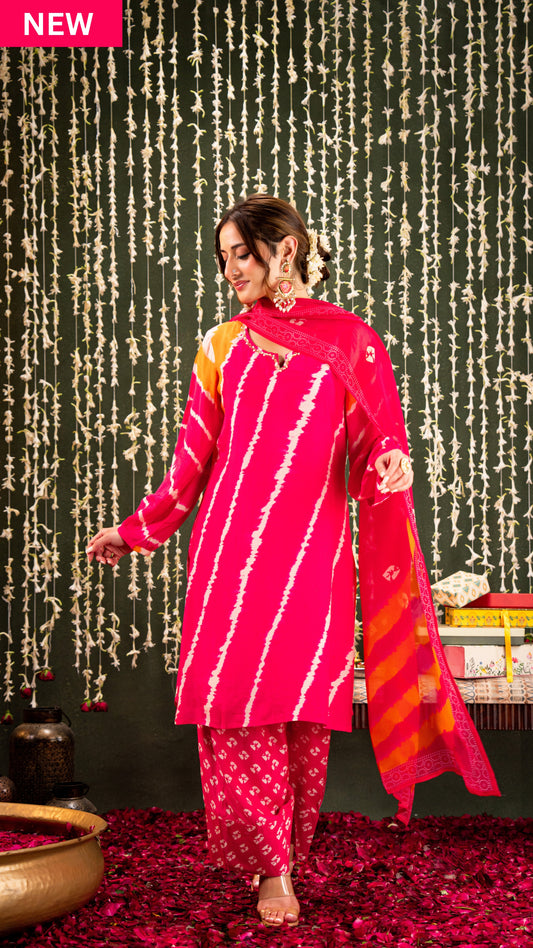 Phoolwari Pink Suit Set