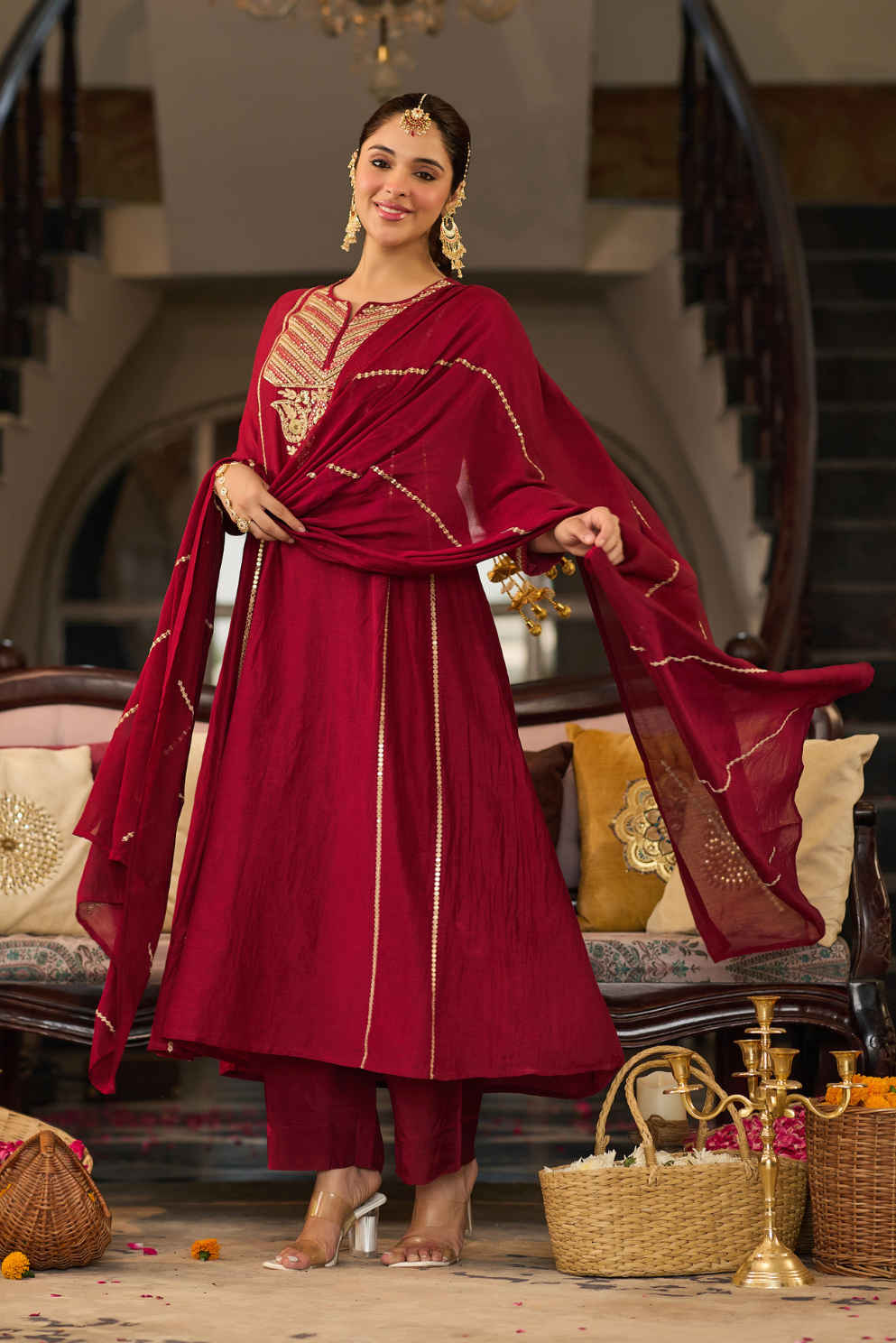 Ruby Embroidered Suit Set