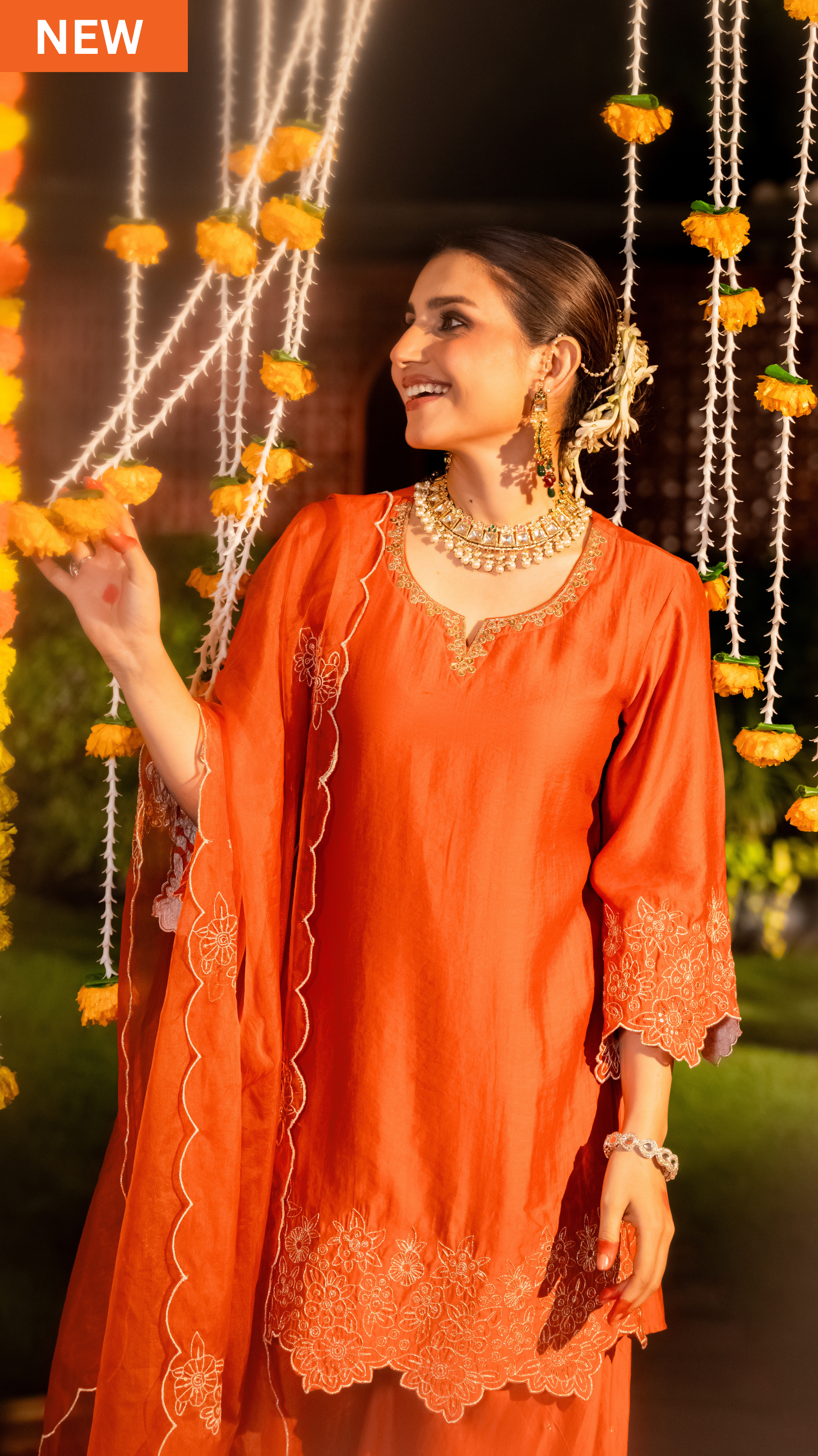 Amber Aura Satoori Silk Suit