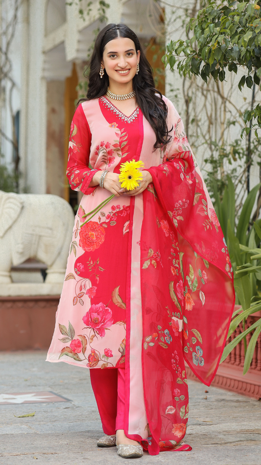 Candy red suit set
