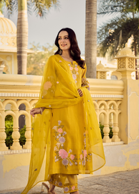Noor Mustard Embellished Suit Set
