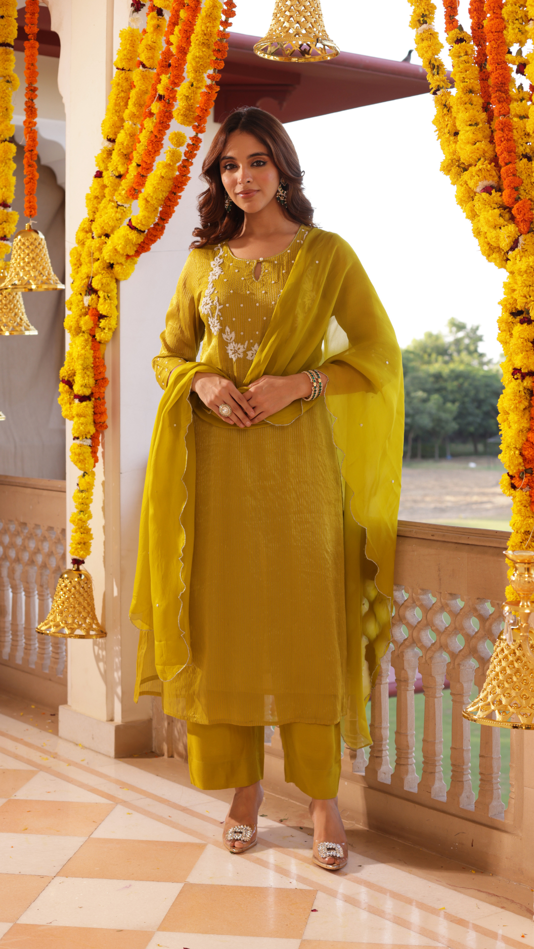 Golden Yellow Shimmer suit Set