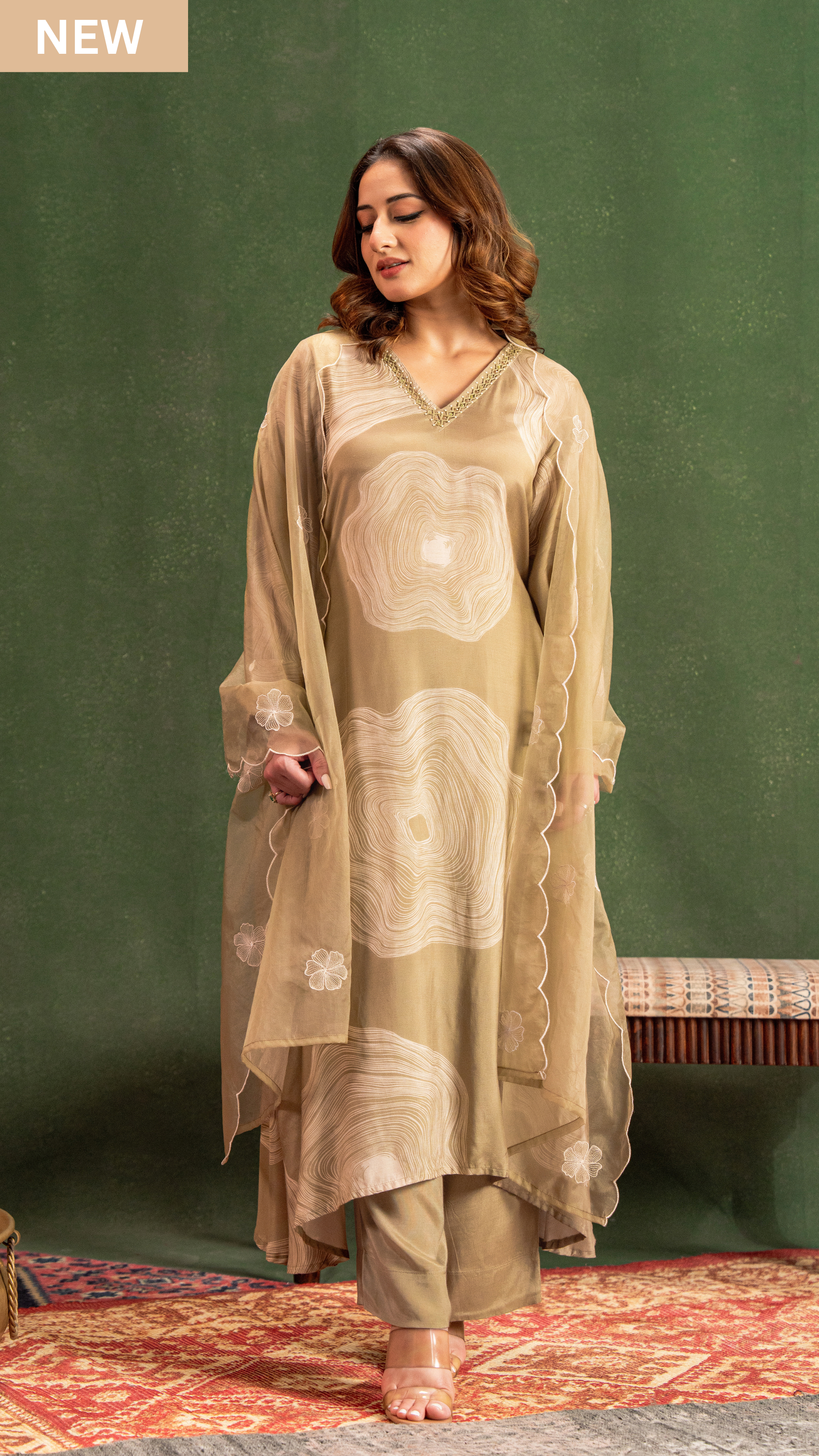 Sandstone Beige Muslin Suit Set