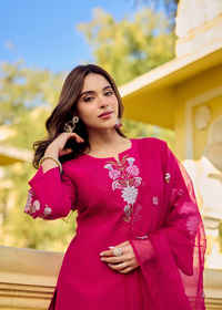 Noor Magenta Embellished Suit Set