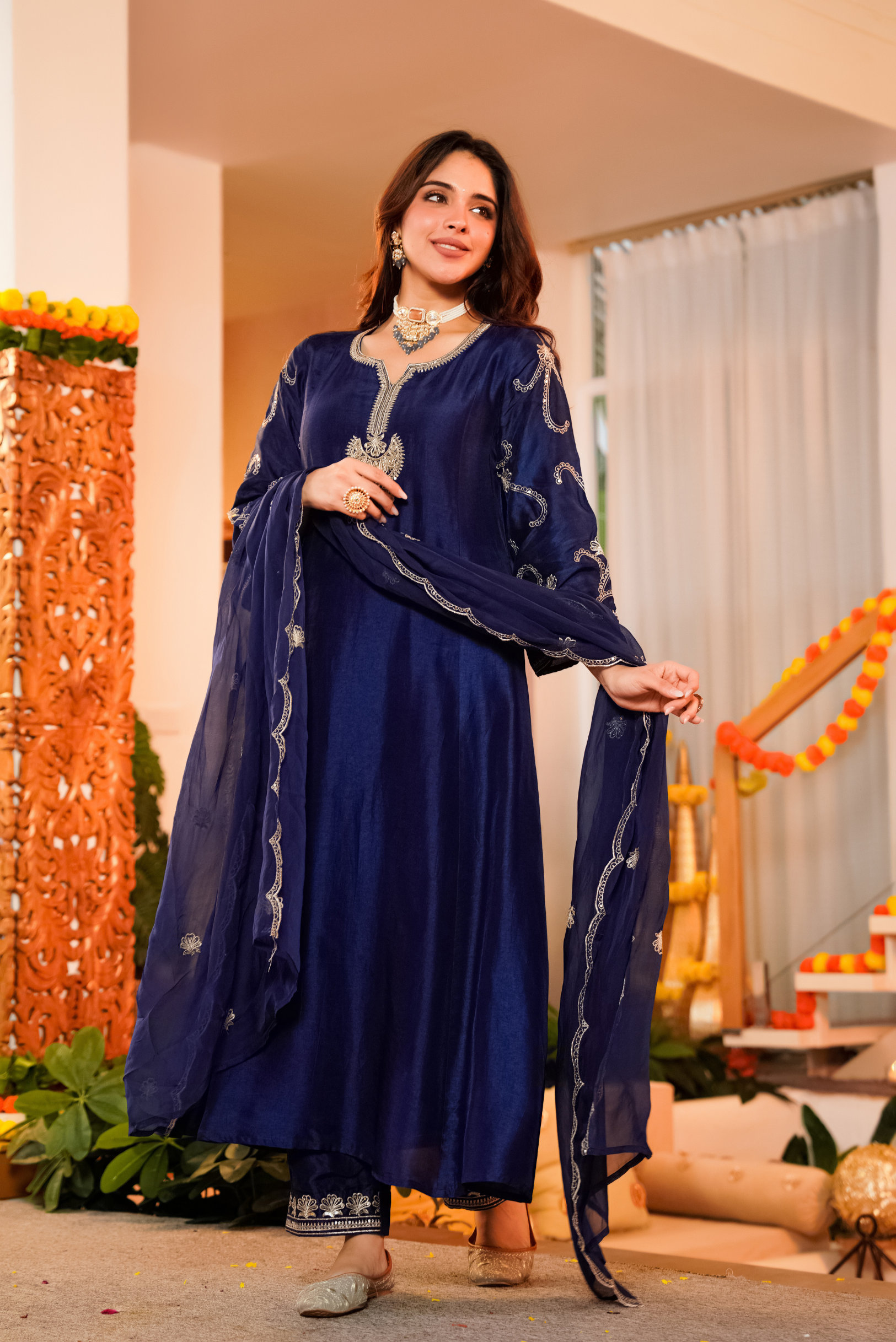 Midnight Majesty Russian Silk Suit Set