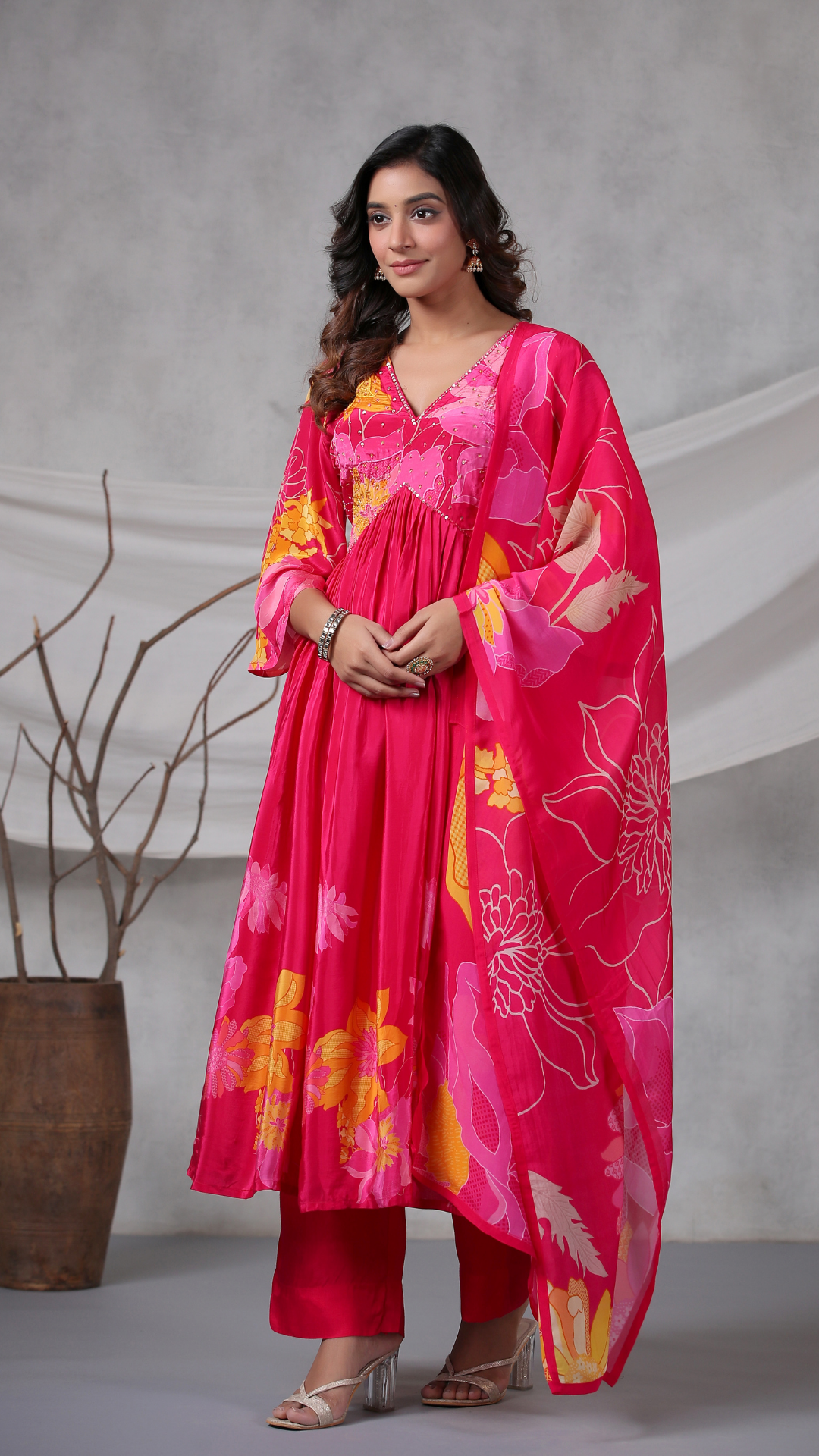 Crimson Pink Nyra suit set